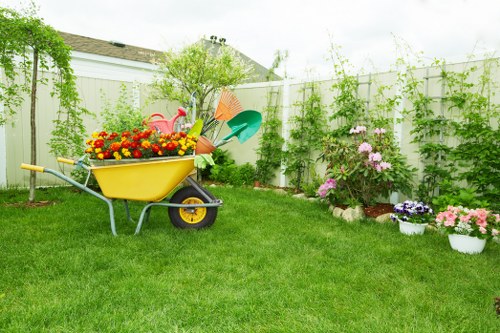 Illustration of a gardener working in a Catford garden